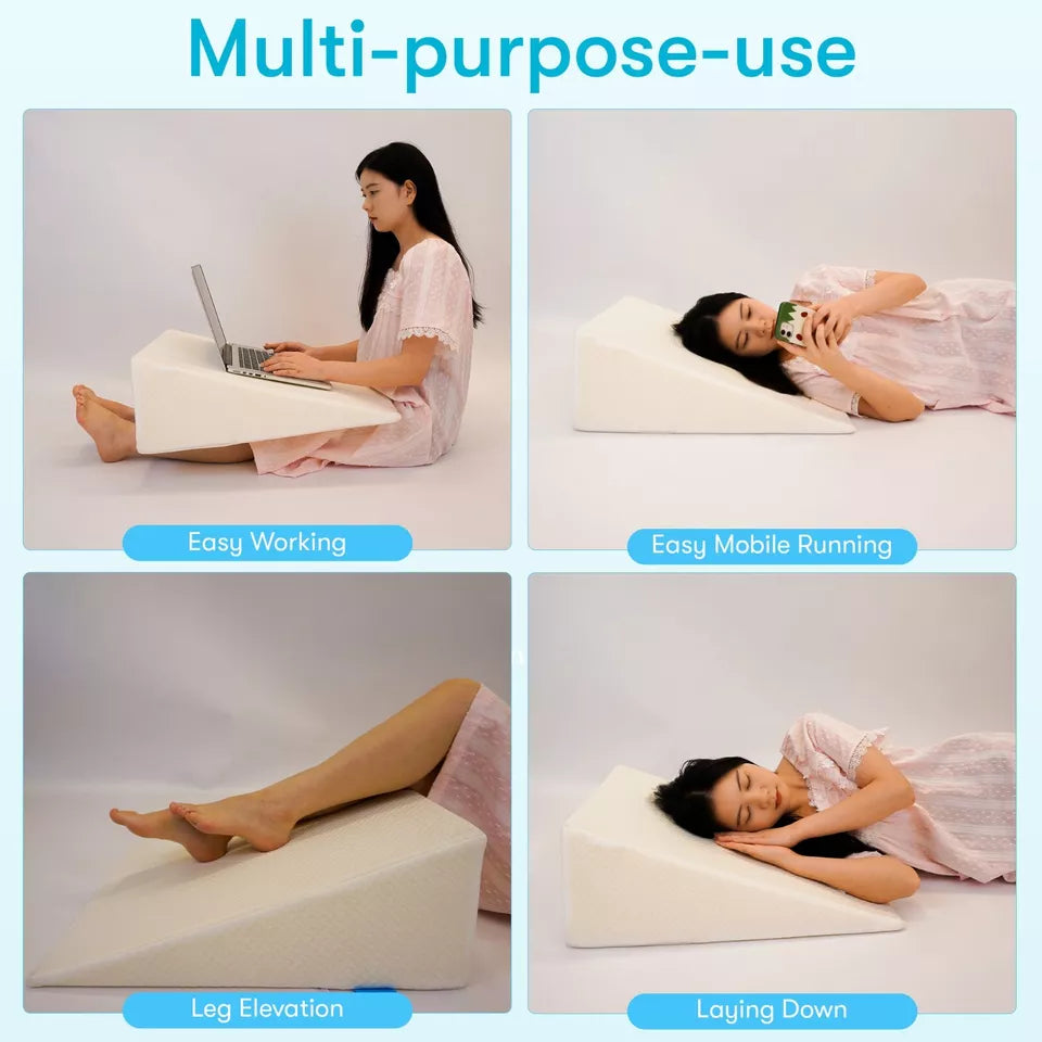Wedge Pillow Ergonomic Firm Support Back & Neck Relief