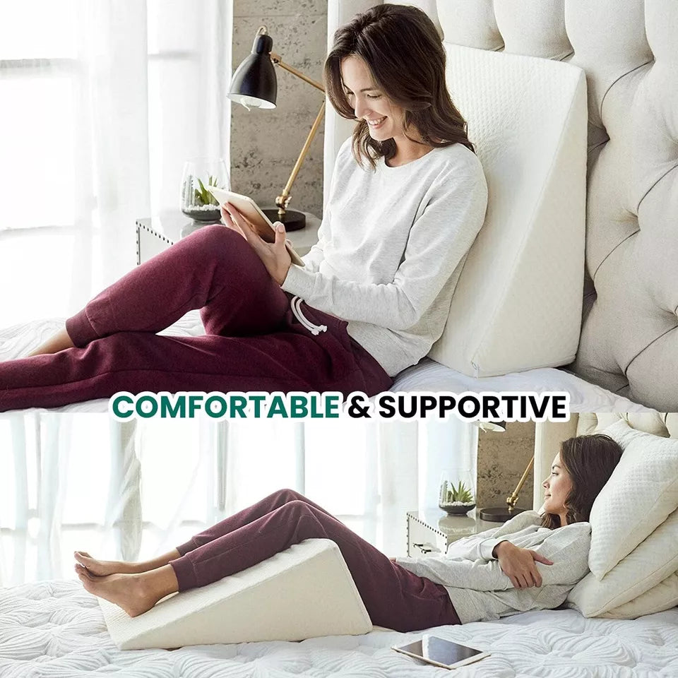 Wedge Pillow Ergonomic Firm Support Back & Neck Relief