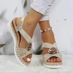 Wedge Sandals Breathable Slip-On Cushioned Insole & Arch Support