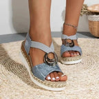 Wedge Sandals Breathable Slip-On Cushioned Insole & Arch Support