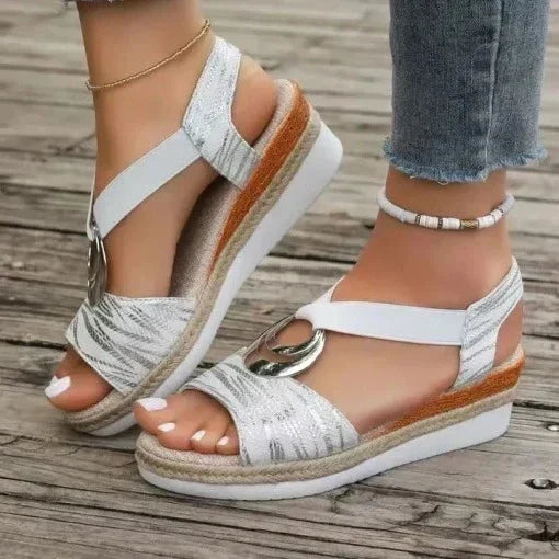 Wedge Sandals Breathable Slip-On Cushioned Insole & Arch Support