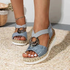 Wedge Sandals Breathable Slip-On Cushioned Insole & Arch Support