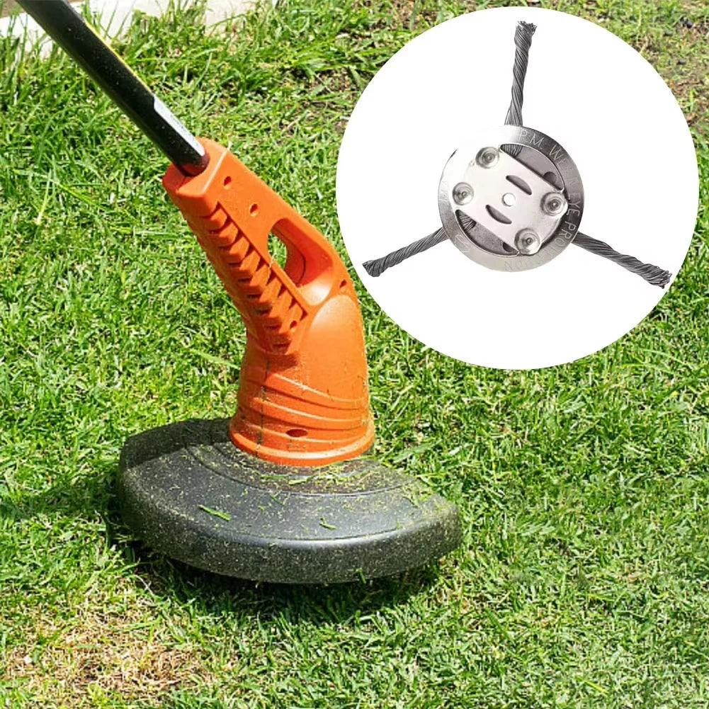 Weed Brush Attachment Rotating Steel Wires Universal Fit