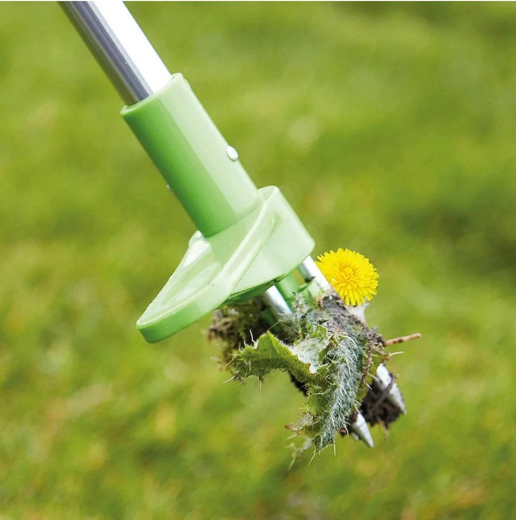 Weed Puller 36-Inch Handle Three-Prong Claw & Spring-Loaded Release