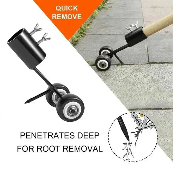 Weed Puller Adjustable Head Wooden Handle & Metal Blade
