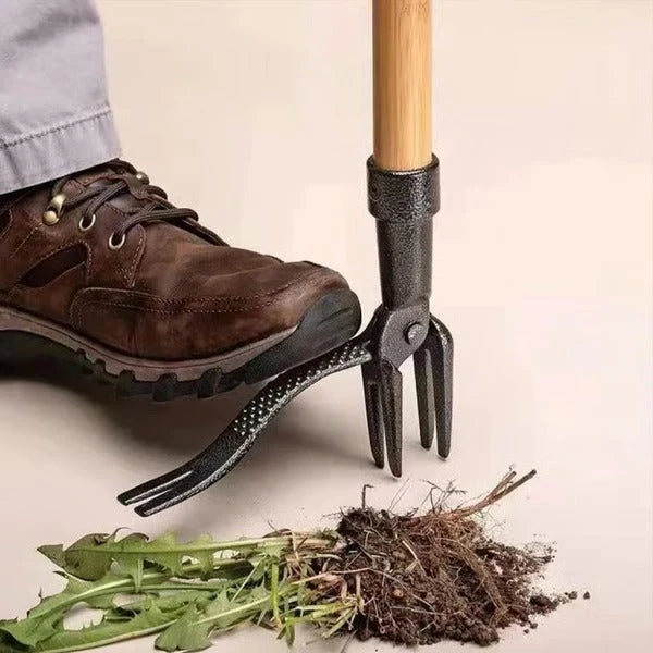 Weed Puller Stand-Up Four-Claw Ergonomic Handle