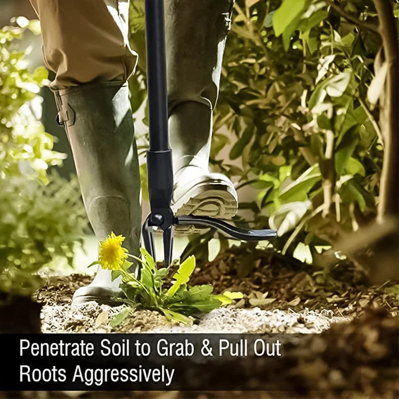 Weed Puller Stand-Up Stainless Steel Detachable Handle