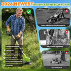 Weed Trimmer 3-in-1 Cordless Steel Blade & Saw Disc