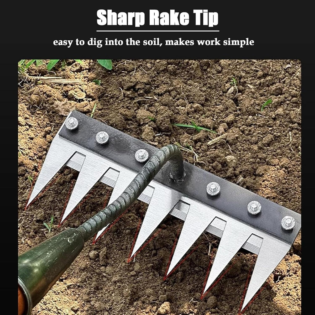 Weeding Rake Narrow Head Forged Carbon Steel