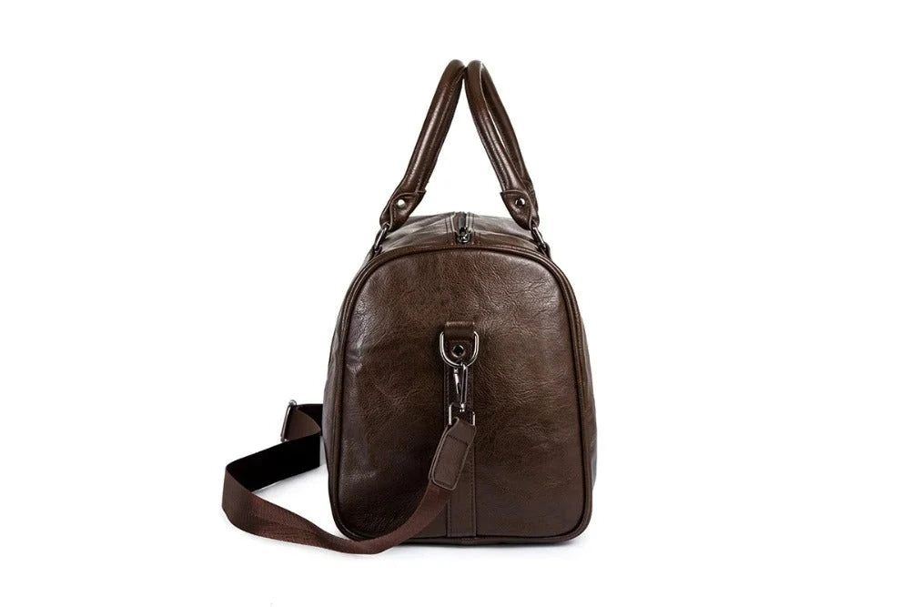 Weekender Bag Faux Leather Detachable Strap Carry-On Friendly