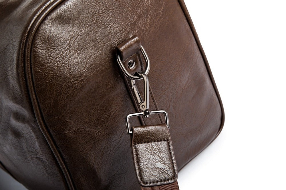 Weekender Bag Faux Leather Detachable Strap Carry-On Friendly