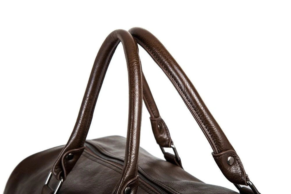 Weekender Bag Faux Leather Detachable Strap Carry-On Friendly