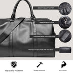 Weekender Bag Faux Leather Detachable Strap Carry-On Friendly