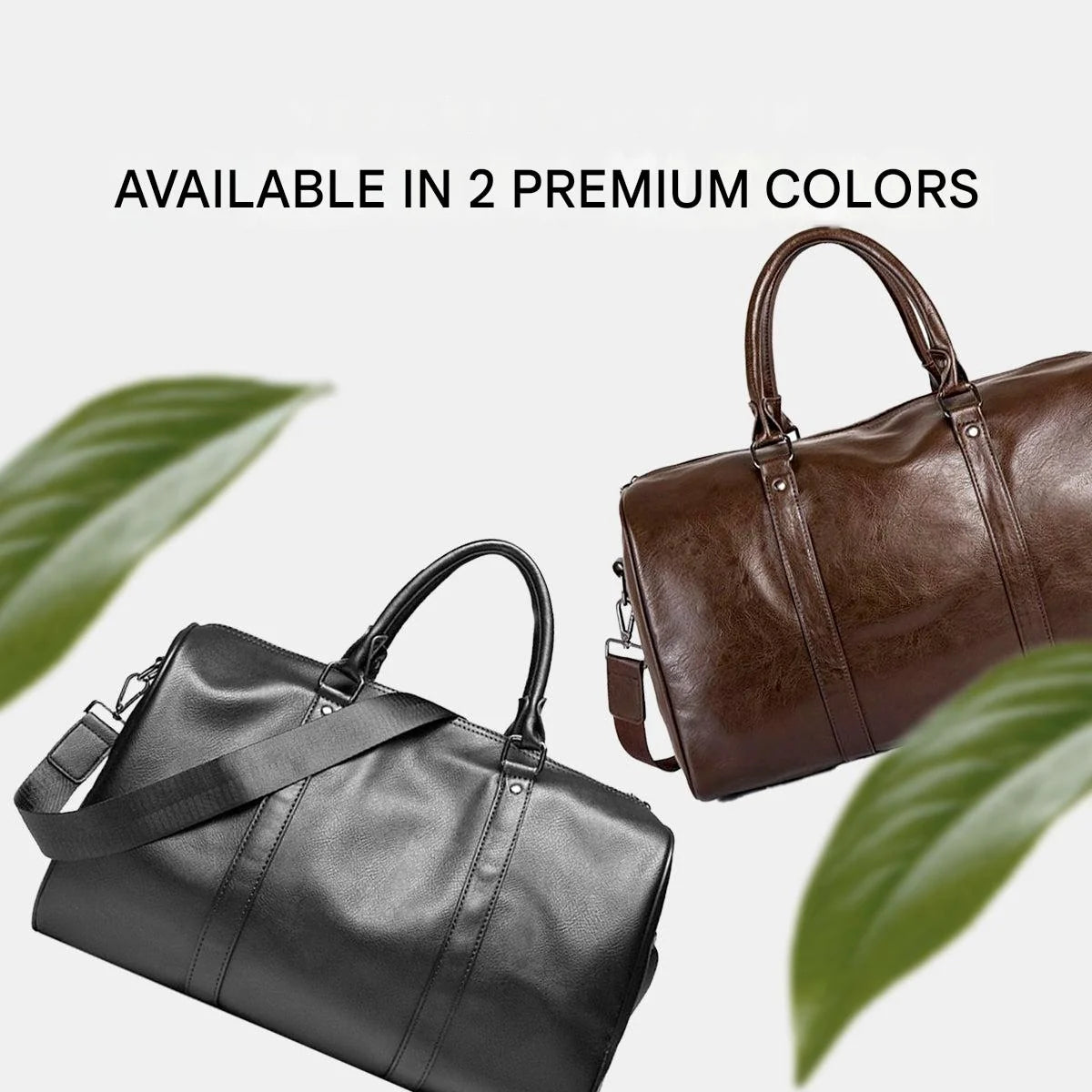 Weekender Bag Faux Leather Detachable Strap Carry-On Friendly