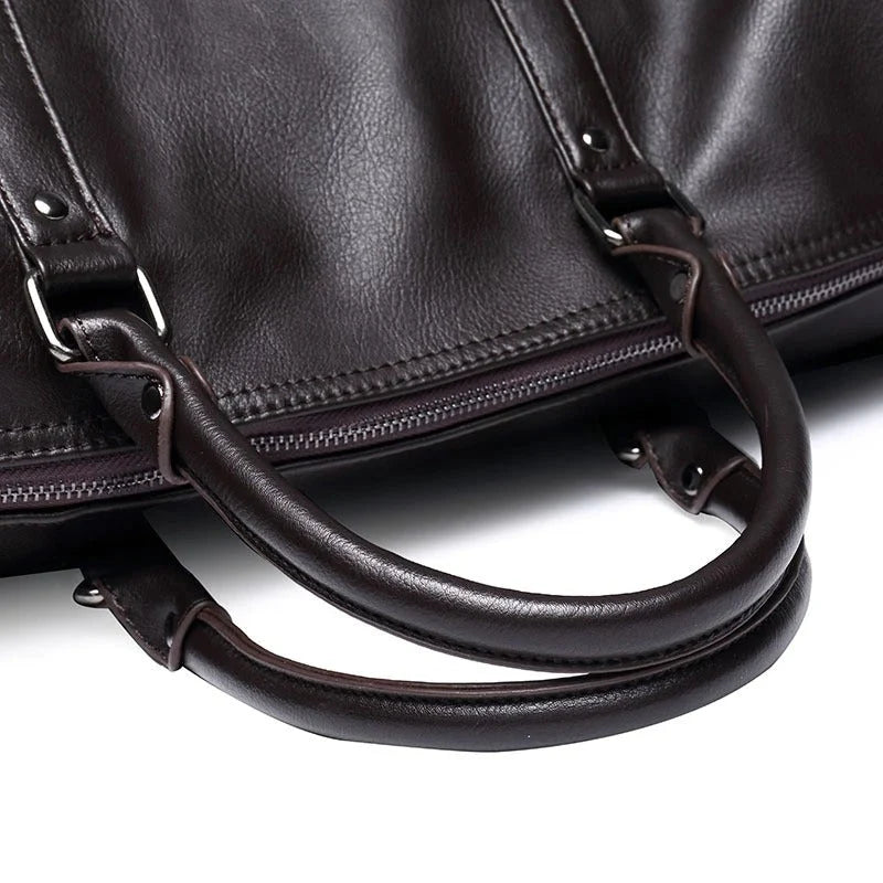Weekender Bag Faux Leather Detachable Strap Carry-On Friendly