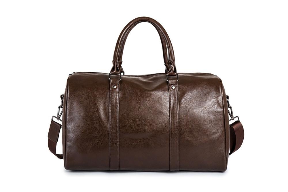 Weekender Bag Faux Leather Detachable Strap Carry-On Friendly