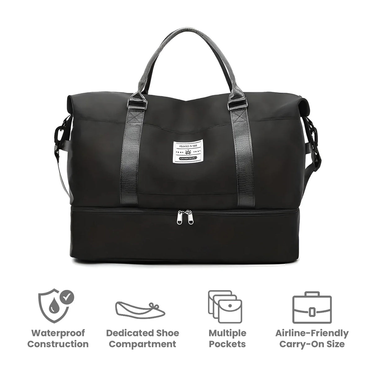 Weekender Duffel Bag Handmade Leather & Organizer Pockets