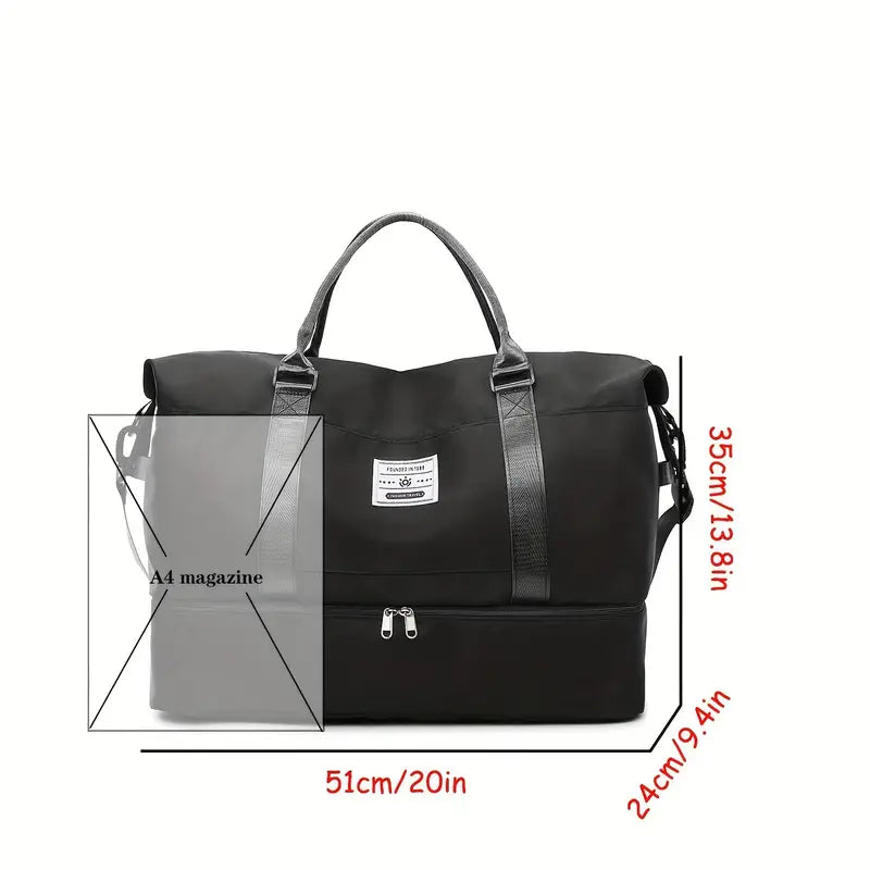 Weekender Duffel Bag Handmade Leather & Organizer Pockets