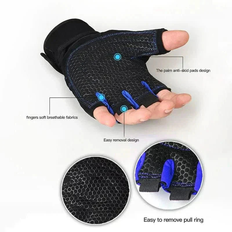 Weight Lifting Gloves Wrist Support & Padded Palm Breathable Fabric
