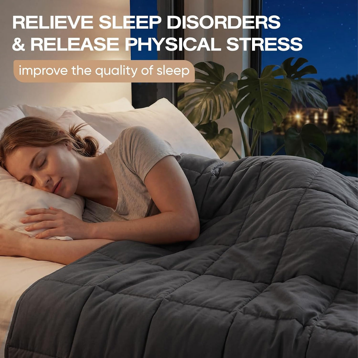 Weighted Blanket Cooling & Breathable Glass Bead Filled