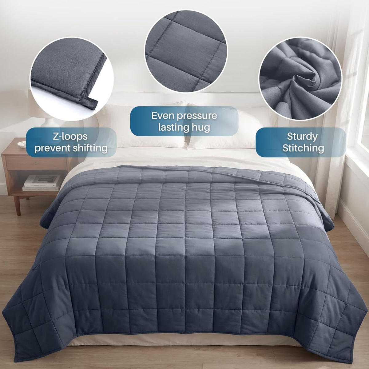 Weighted Blanket Cooling Breathable Microfiber Multiple Weights
