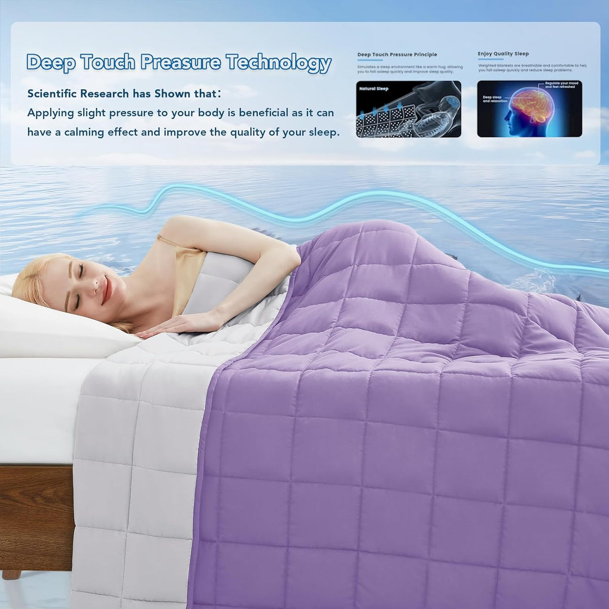 Weighted Blanket Cooling Microfiber Even Weight Distribution