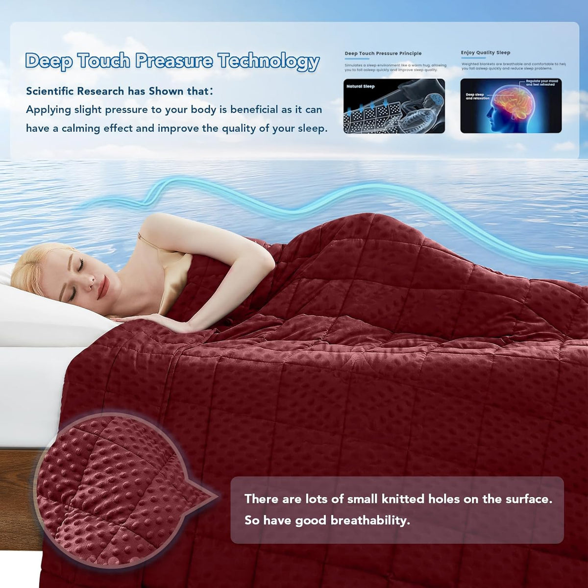 Weighted Blanket Even Weight Distribution Cooling Microfiber
