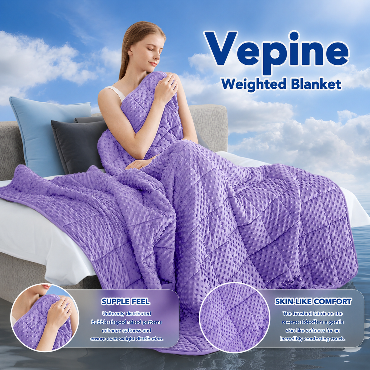 Weighted Blanket Even Weight Distribution Cooling Microfiber