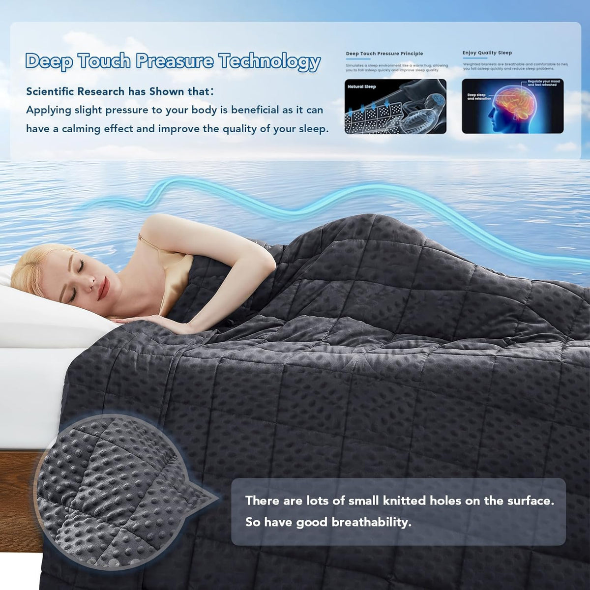 Weighted Blanket Even Weight Distribution Cooling Microfiber