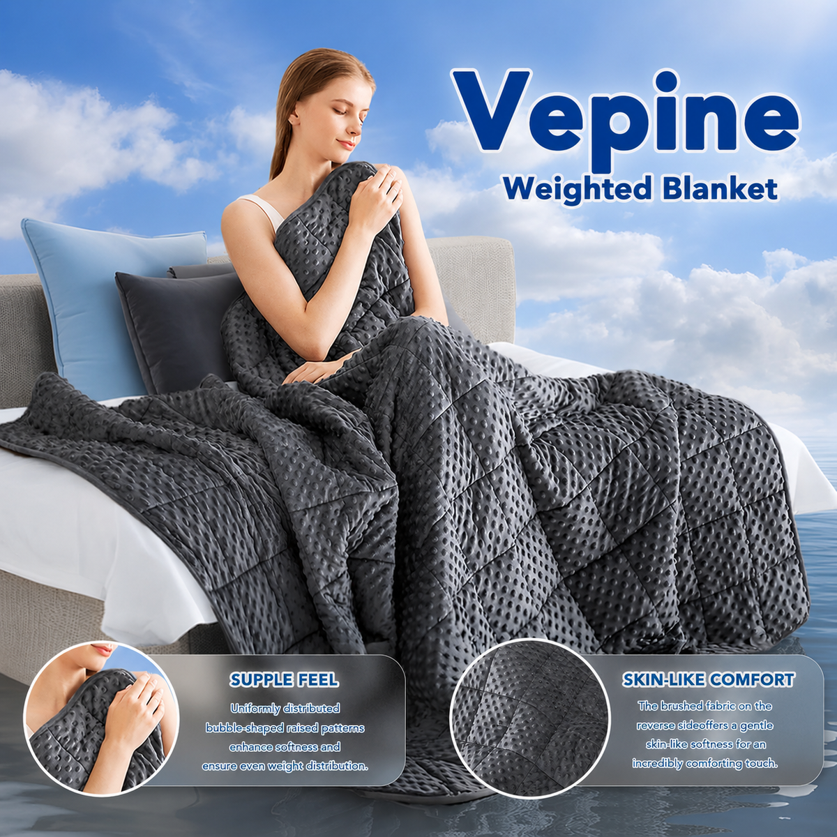 Weighted Blanket Even Weight Distribution Cooling Microfiber
