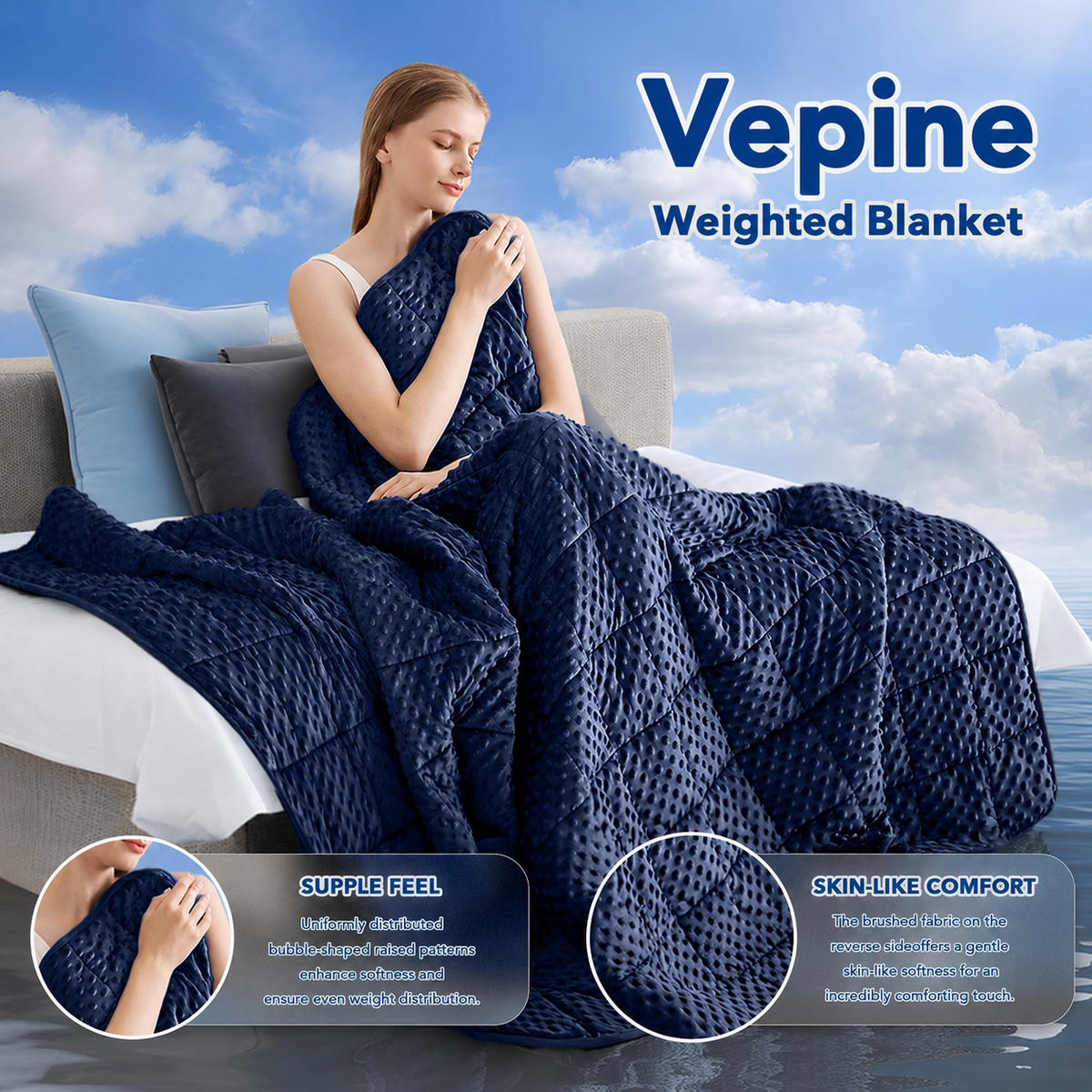 Weighted Blanket Even Weight Distribution Cooling Microfiber