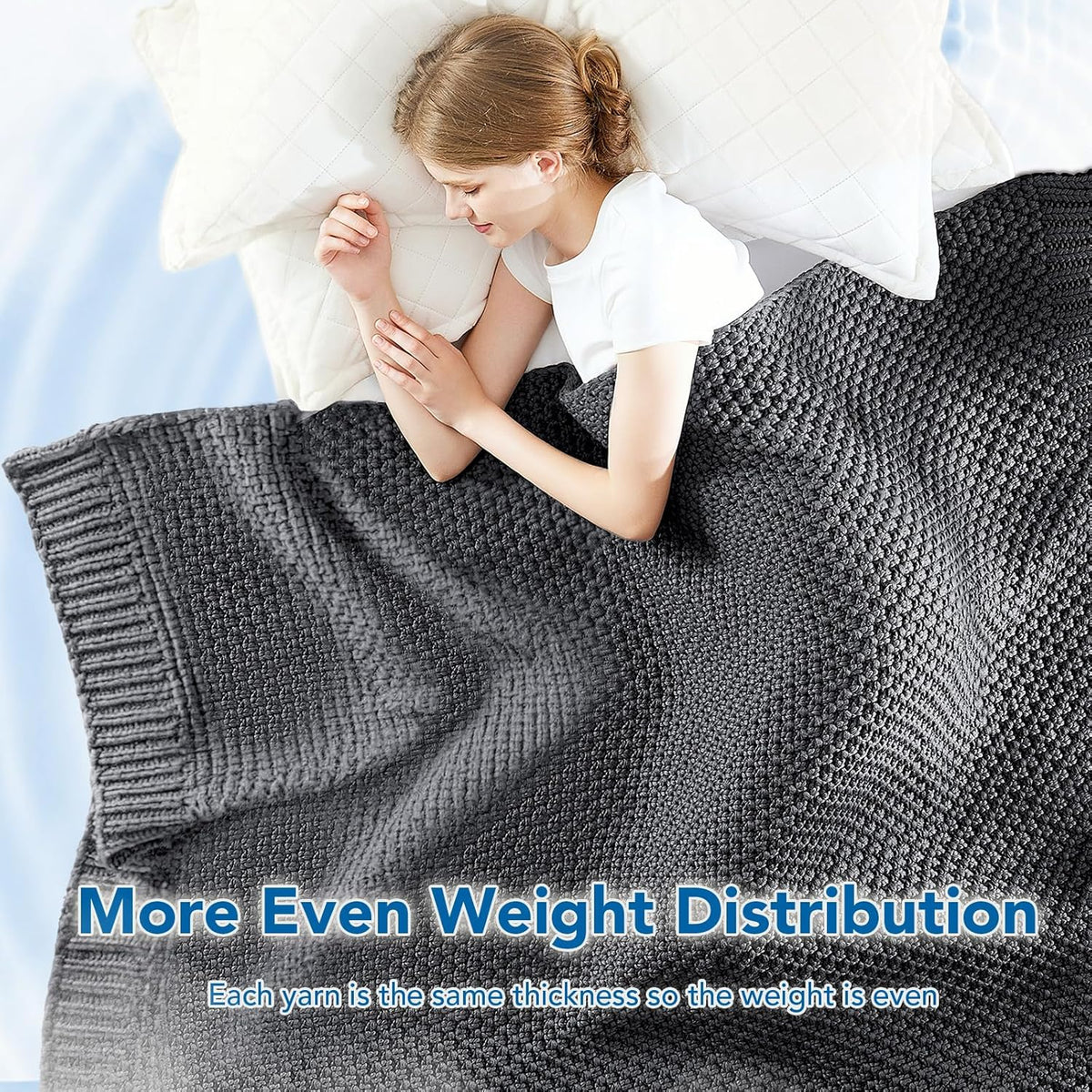 Weighted Blanket Knitted Cooling Microfiber Even Weight