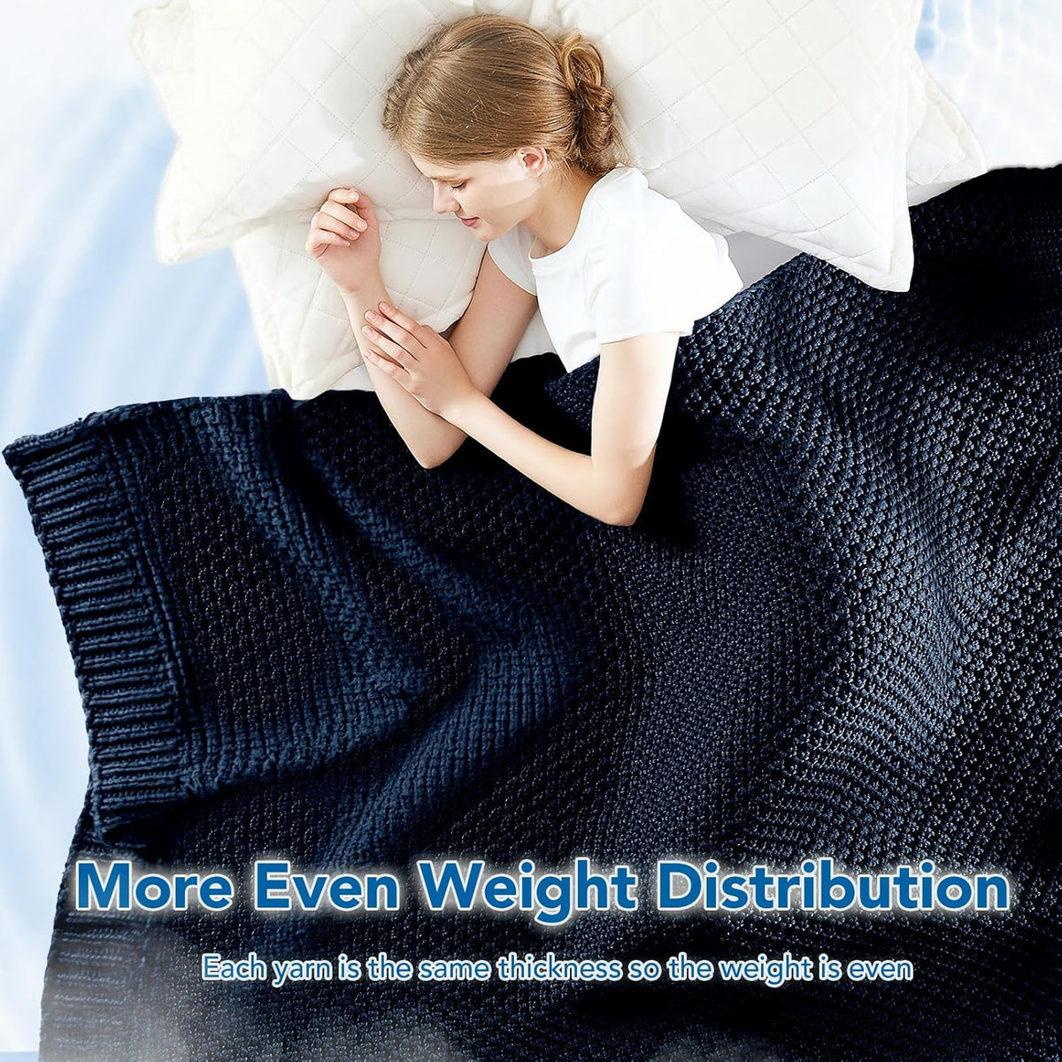 Weighted Blanket Knitted Cooling Microfiber Even Weight