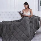 Weighted Blanket Quilted Breathable Cotton Machine Washable