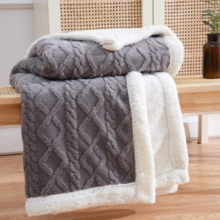 Weighted Blanket Sherpa Plush Even Weight Distribution Machine Washable