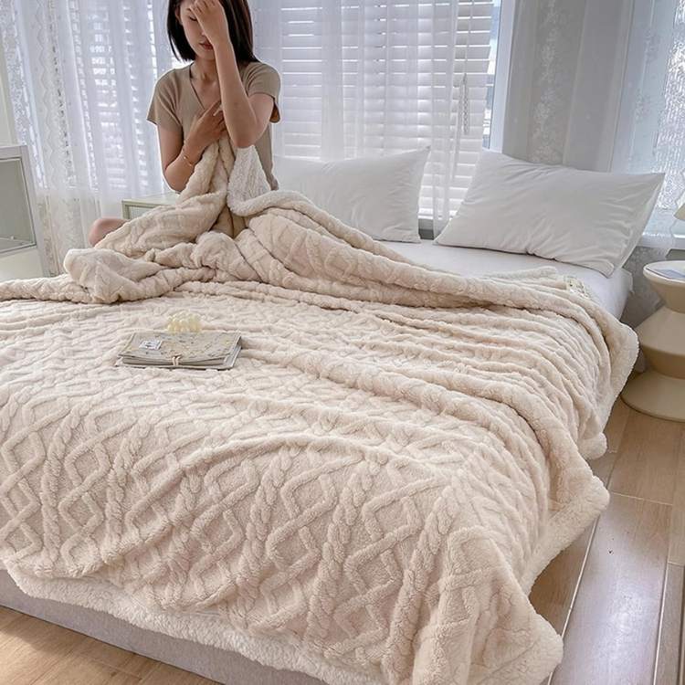 Weighted Blanket Sherpa Plush Even Weight Distribution Machine Washable