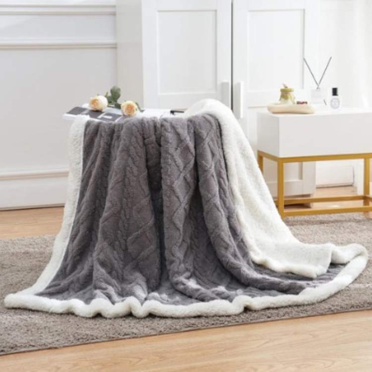 Weighted Blanket Sherpa Plush Even Weight Distribution Machine Washable