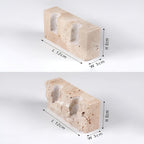Weighted Natural Travertine Dual Taper Candle Stand