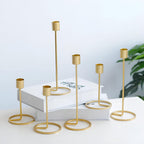 Weighted Radiant Gold Metal Candlestick Stand