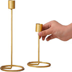 Weighted Radiant Gold Metal Candlestick Stand