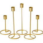 Weighted Radiant Gold Metal Candlestick Stand
