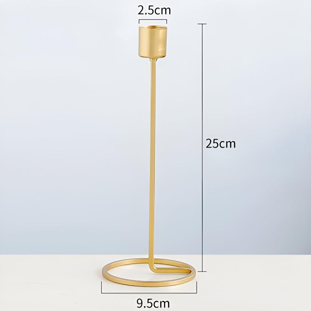 Weighted Radiant Gold Metal Candlestick Stand