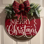Welcome Sign Merry Christmas Wooden Rope Hanger