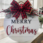 Welcome Sign Merry Christmas Wooden Rope Hanger
