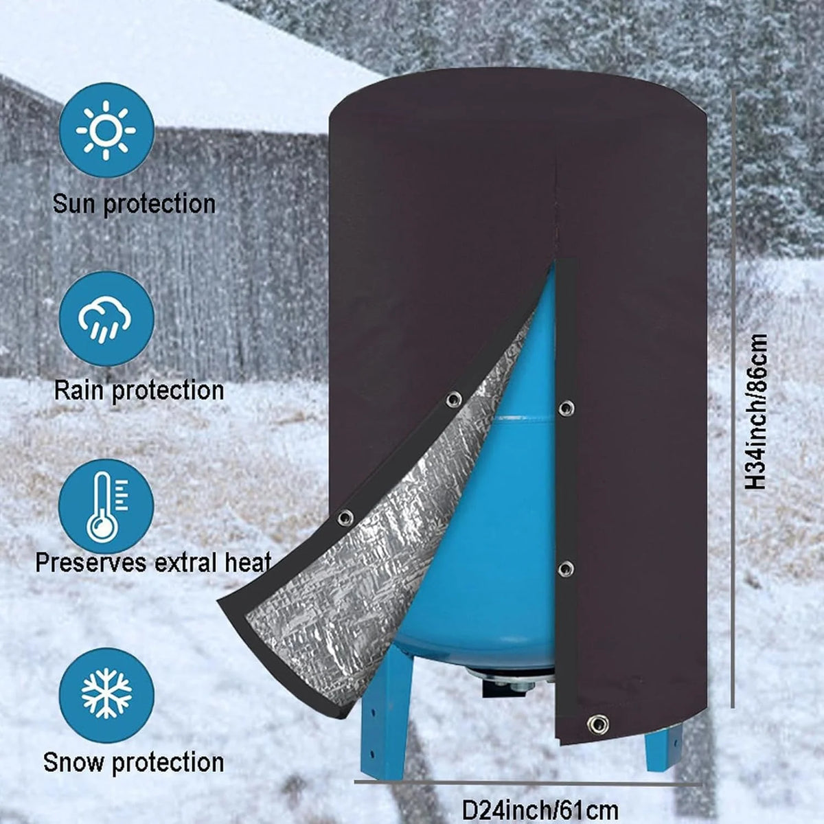 Well Pump Cover Insulated Aluminum-Lined Waterproof