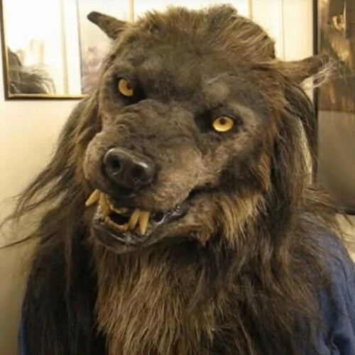 Werewolf Mask Full-Head Lightweight Latex Realistic Fur & Fangs