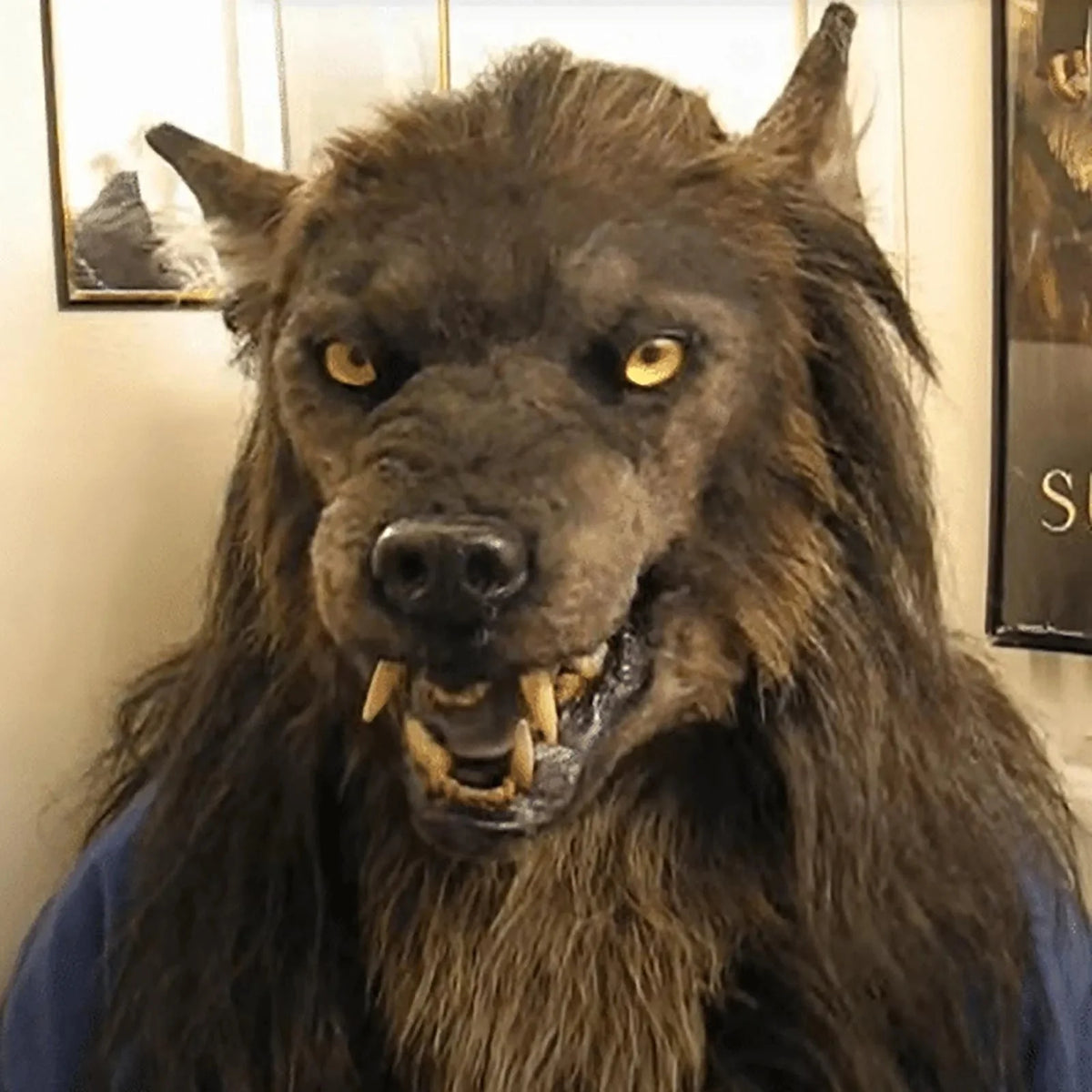 Werewolf Mask Full-Head Lightweight Latex Realistic Fur & Fangs