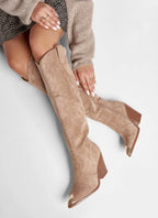 Western Boots High Shaft & Block Heel Pointed Toe