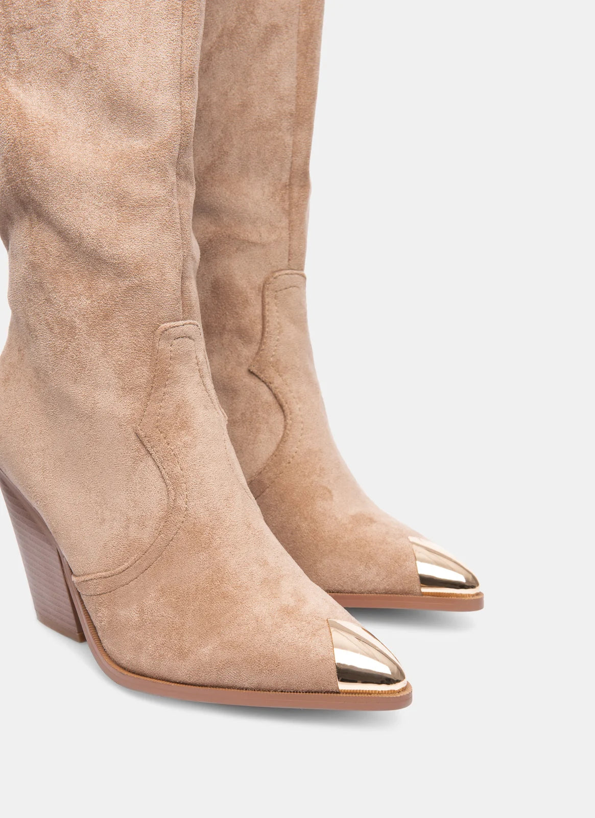 Western Boots High Shaft & Block Heel Pointed Toe