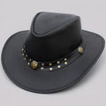 Western Hat Genuine Leather Shapeable Brim & Adjustable Chin Strap
